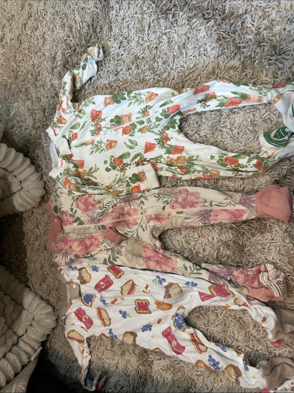 Burt's Bees Floral & Garden Print Baby Footed Pajamas - Set of 5